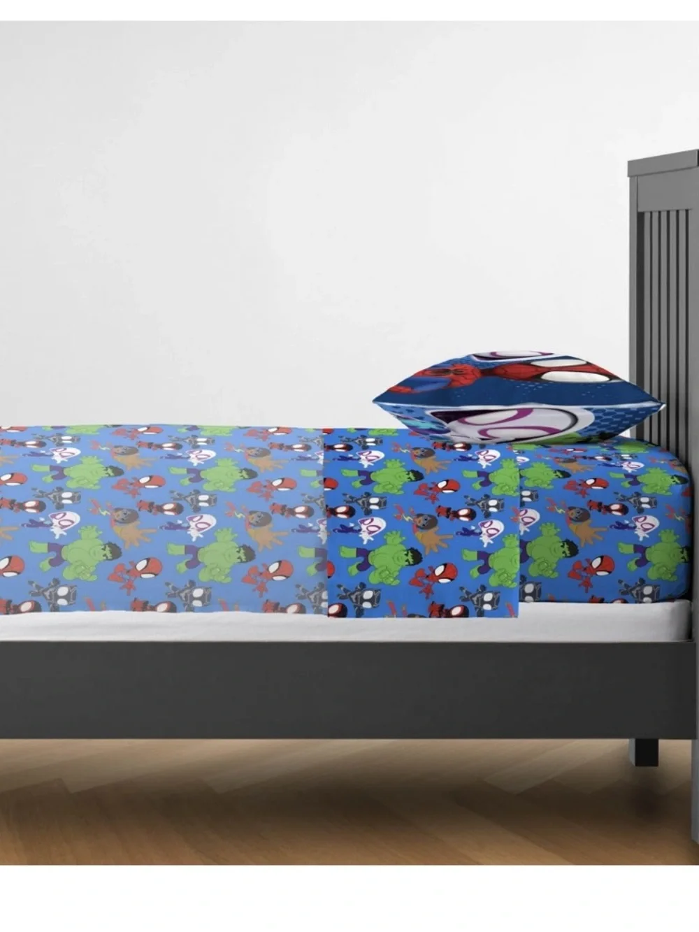 Spider-Man Spidey and His Amazing Friends 4-Piece Blue Marvel Bedding Sets, Full